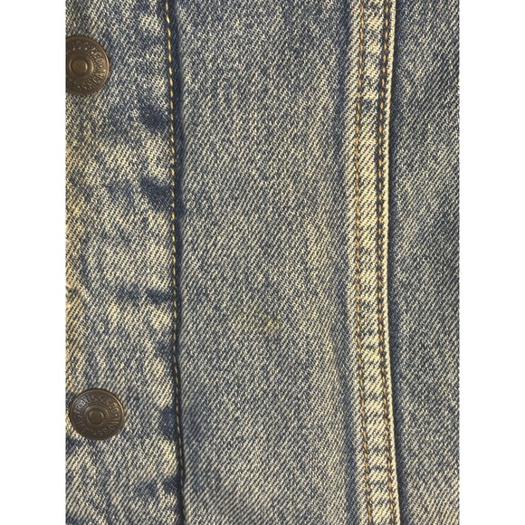 Levis Jacket Mens Small Trucker Jacket Sherpa Faux Fur Light Wash Denim - Picture 5 of 5